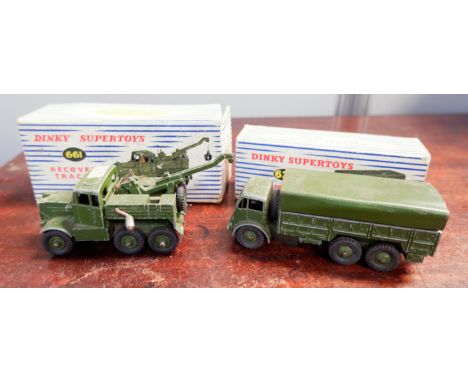 An originally boxed Dinky Supertoys Recovery Tractor 661 (box a.f.); an originally boxed Dinky Supertoys 10 ton Army Truck 62
