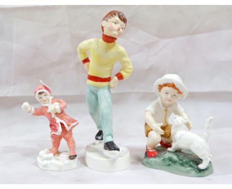 3 Royal Worcester figures of children - Tuesday's Child 3534; Snowball; Snowy - modelled by F.G. Doughty