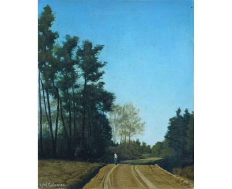 Robert Graham, 20th century,  Untitled, signed and dated '82, titled on exhibition labels verso, oil on masonite, 37.5 x 30cm