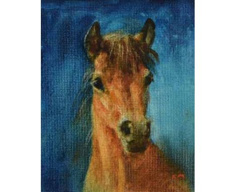 Raoul Millais (1901-1999),   Portrait head study of a horse, initialled, oil on board, 11 x 8.5cm.; 4.25 x 3.25in.    Artists