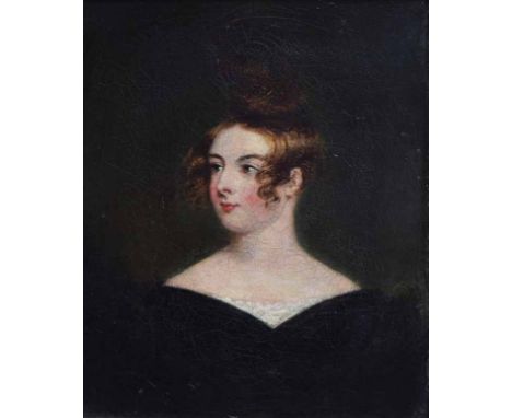 English School, early 19th century, Female portrait, unsigned, oil on canvas, 24.5 x 19cm.; 9.5 x 7.5in. Condition Report: Th