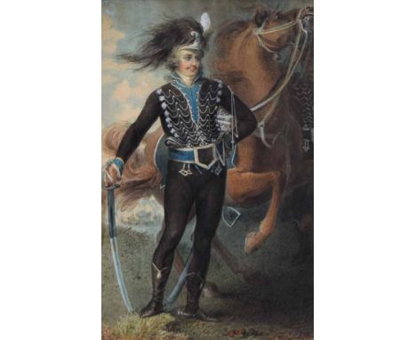 English School, early 19th century, after Richard Cosway R.A. (1742-1821), Portrait of an Officer, of Emigré cavalry of the L