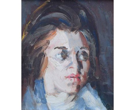 Harold Riley (1934-),  Portrait of a girl, unsigned, oil on board, 24 x 20cm.; 9.5 x 7.75in.    Provenance: During the 1960's