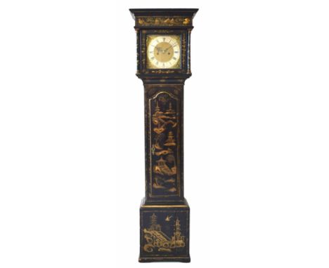 A last quarter of the 18th century longcase clock by Joseph Atkinson of Gateshead. A Chinoiserie case depicting Japanese styl