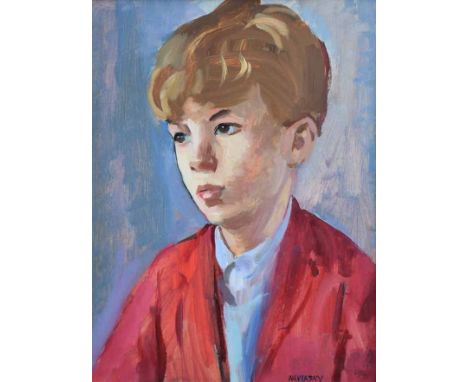 Philip Naviasky (1894-1983),  Portrait of a boy, signed, oil on board, 47 x 34cm.; 18.5 x 13.5in.    * Studied at Leeds Schoo