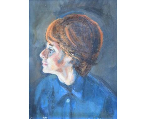 Harold Riley (1934-),  Female portrait, unsigned, oil on board, 37.5 x 28cm.; 14.75 x 11in.    Artists' Resale Right ("droit 
