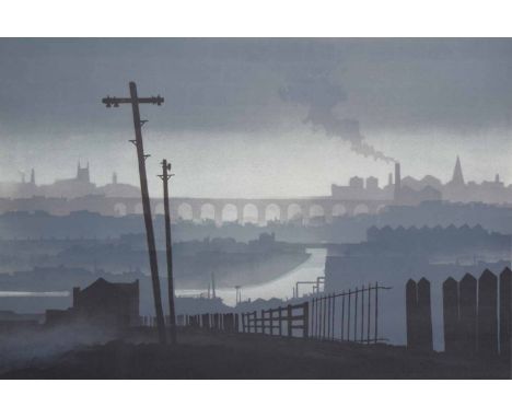 After Trevor Grimshaw (1947-2001), "Stockport Viaduct", signed and inscribed A.P. in pencil in the margin, from an edition of