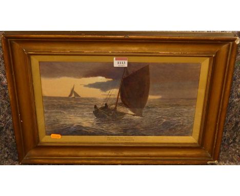 Hamilton Macallum RI (1841-1896) - Before the wind, watercolour, signed and dated 1868 lower right, 20 x 37cm