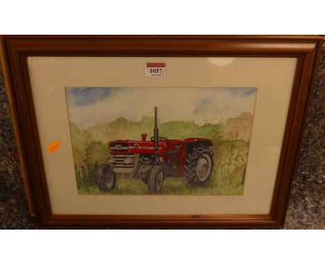 Sue Podbery - Massey Ferguson tractor, watercolour, 20 x 29cm; together with two others (3)