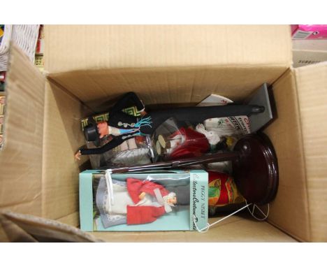 A mixed quantity of toys to include a Subbuteo table cricket game, an Airfix HMS Victorious plastic kit, a quantity of souven