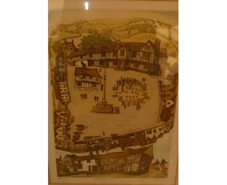 Glyn Thomas - Lavenham, limited edition lithograph, signed, numbered 57/150 and titled in pencil to the margin, 29 x 20cm 