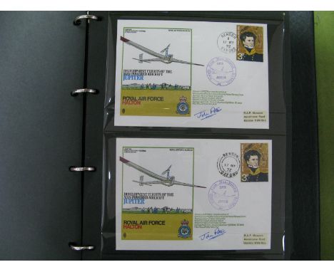 A Royal Air Force Museum Album of Great Britain Flown Covers Commemorating RAF Squadrons, all are signed with signatories inc