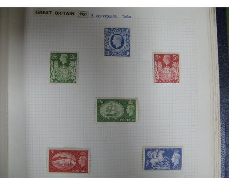 An Album of Mainly Used G.B. Stamps from Queen Victoria Line Engraved to 1978, noted 1939 high values to 10/- light blue mint