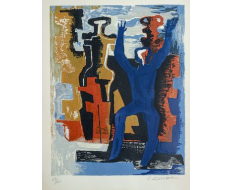Zadkine, OssipWizebsk, 1890 - Paris, 196758 x 45 cm, R.Ohne Titel. Farblithografie auf Bütten. In Bleistift unten rechts sign