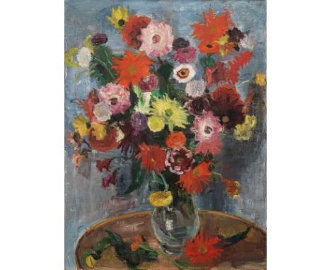 Caspar-Filser, MariaRiedlingen, 1878 - Brannenburg/Inn, 196896 x 72 cm, R."Blumenstrauß", um 1925. Öl auf Leinwand. In Öl unt