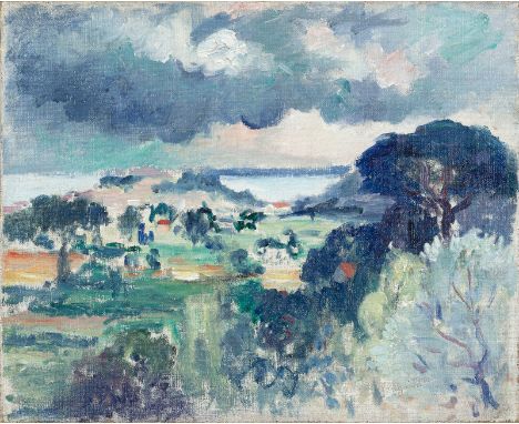 Manguin, HenriParis, 1874 - Saint-Tropez, 194937,5 x 45,5 cm, R."La citadelle de Saint-Tropez", 1904. Öl auf Leinwand. In Öl 