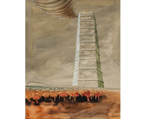 Baumgartl, MoritzFrühbuss/CSSR, geboren 193432 x 26 cm, R.Ballon, 1967. Aquarell auf Papier. In Aquarell unten rechts monogra