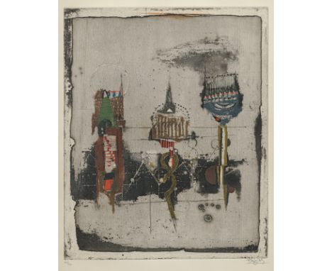Friedlaender, JohnnyPless, 1912 -  Paris, 199250 x 39,5 cm, R."Trois fleurs", 1972. Farbradierung auf Bütten. In Bleistift un