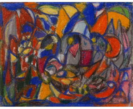 Hölzel, AdolfOlmütz, 1853 - Stuttgart, 193424 x 30 cm, R."Anbetung", 1922/1923. Pastell auf Bütten. In Bleistift unten rechts