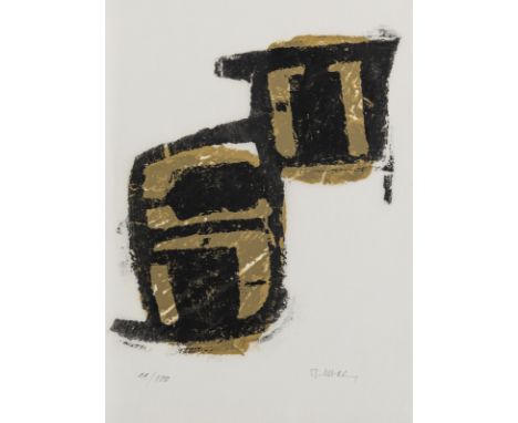 Ubac, RaoulKöln, 1910 - Dieudonné, 198540 x 33 cm, o. R."Torso", 1965. Farbschieferdruck auf Japanpapier, eingelegt in "Konze