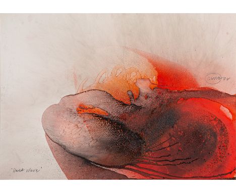 Piene, OttoLaasphe, 1928 - Berlin, 201473 x 101,5 cm, R."Heat wave", 1978. Feuergouache auf Karton. In Bleistift rechts mitti