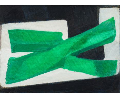 Meistermann, GeorgSolingen, 1911 - Karlsruhe, 199041 x 57 cm, R."Grün-Schwarz (Grün vor Weiß und Schwarz)", 1969. Öl auf Lein