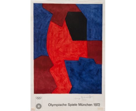 Poliakoff, SergeMoskau, 1900 - Paris, 196985 x 64 cm, o. R."Komposition in Blau, Rot und Schwarz", 1969/1972. Farblithografie