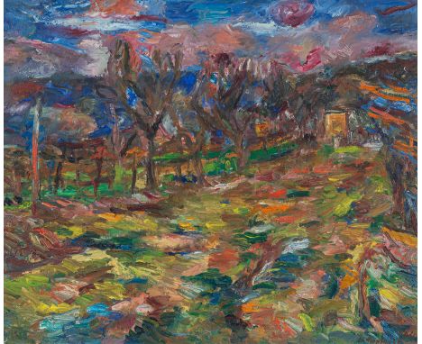 Henninger, ManfredBacknang, 1894 - Stuttgart, 198670 x 86 cm, R."Felder im Frühling", 1964. Öl auf Leinwand. In Öl unten rech