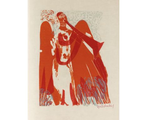 Grieshaber, HAPRot an der Rot, 1909 - Reutlingen, 1981Buchformat: 32,5 x 24,5 x 1 cm"Sieben Engel", 1962. Buch mit acht Farbh