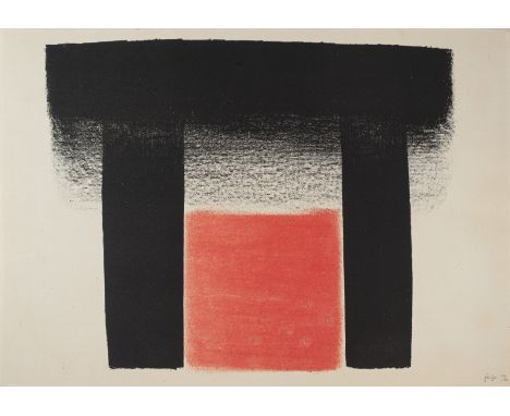Geiger, RupprechtMünchen, 1908 - 200939 x 47,5 cm, R."Rot zwischen Schwarz", 1959. Farblithografie auf Bütten. In Bleistift u