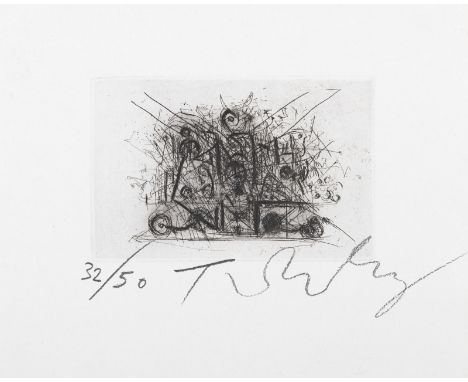 Tinguely, JeanBasel, 1925 - Bern, 1991Blattgröße: 26,5 x 33 cm; 12,5 x 19,5 cm, o. R.Retable de l'adondance, 1990. Radierung 