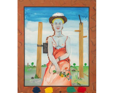 Zeissner, WolfgangBaden-Baden, 194280 x 67 cm,, R."Ma belle femme sans merci", 1974. Öl auf Leinwand. Rückseitig in Kugelschr