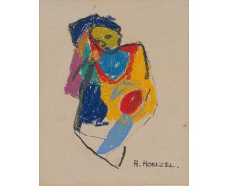 Hölzel, AdolfOlmütz, 1853 - Stuttgart, 193414,5 x 11,5 cm, R."Komposition (Büste)", ca. 1930. Pastell und Graphit auf Papier.