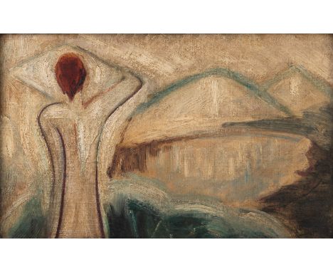 Baumeister, WilliStuttgart, 1889 - 195527 x 43 cm, R."Am Walensee", 1913. Öl auf Leinwand. In Öl unten rechts signiert, datie