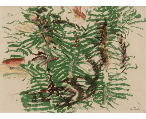 Trier, HannDüsseldorf, 1915 - Castiglione della Pescaia, 199917 x 23 cm, R.Komposition, 1965. Farbkreide auf Papier. In Bleis