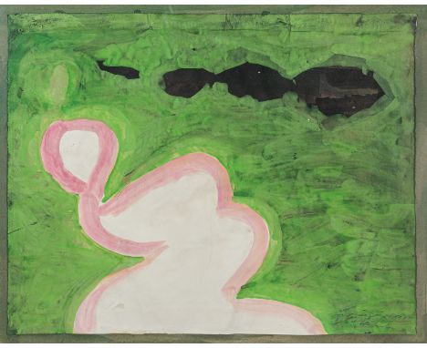 Achternbusch, HerbertMünchen, geboren 1938Versch., R.2 Bl.: Ohne Titel, 1985. Aquarell und Gouache auf Papier. Beide in Bleis