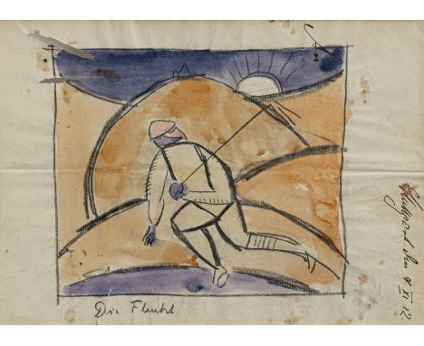 Stenner, HermannBielefeld, 1891 - Lowitz (Rußland), 191420 x 27,5 cm, R."Die Flucht", 1912. Aquarell und Bleistift auf Papier