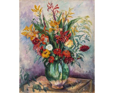 Manguin, HenriParis, 1874 - Saint-Tropez, 1949100 x 81 cm, R."Vase vert et fleurs", 1928. Öl auf Leinwand. In Öl unten rechts