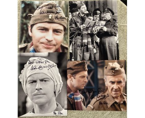 Dads Army signed collection of four 10 x 8 inch photos signed by Ian Lavender as Private Pike, all different images, 2 b/w, 2