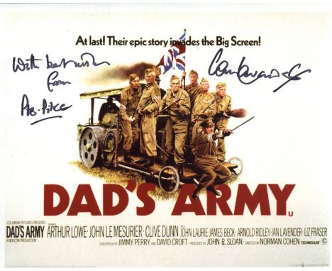 Dad's Army comedy movie poster 8x10 photo signed by Ian Lavender. Good condition. All autographs come with a Certificate of A