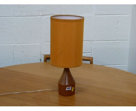 1970's teak table lamp and shade 46cm high (to the top of the shade)