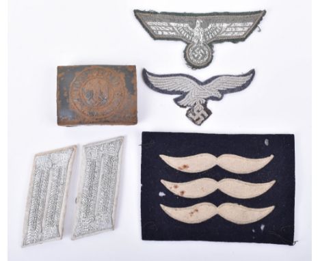 Third Reich Coastal Artillery Bel Buckle, example with remains of the dark blue paint finish to the obverse and reverse. Buck