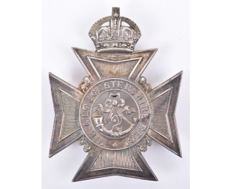 2nd Volunteer Battalion Gloucestershire Regiment Officers Pouch Badge 1905-08, fine silvered kings crowned Maltese cross with