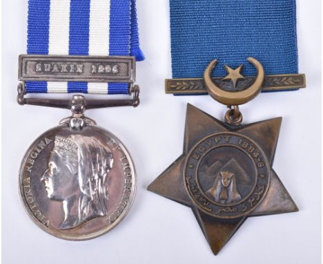 Victorian Egypt &amp; Sudan Campaign Medal Pair Royal Navy, consisting of undated reverse Egypt medal with single bar Suakin 