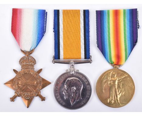 1914-15 Star Medal Trio Officer 9th &amp; 10th London Regiment, group was awarded to “2.Lieut E SAMUEL 10/LOND R”, rank of “C