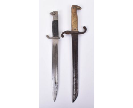 Imperial German Bayonet / Trench Knife, interesting example of the brass hilted 1871 pattern bayonet which has had the blade 