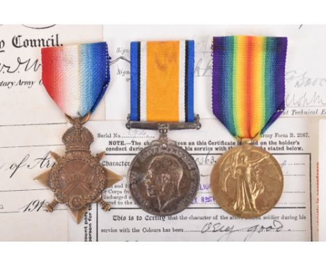 1914-15 Star Medal Trio 10th London Regiment, awarded to “2069 PTE J W PAGE 10-LOND R”. Medals are accompanied by a quantity 