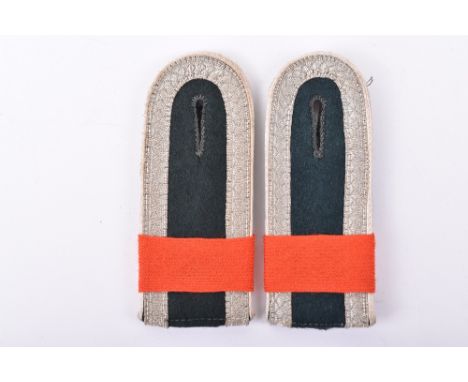 WW2 German M-36 Infantry NCO’s Combat Tunic Shoulder Boards, being white piped early examples with NCO’s tress and a thick re