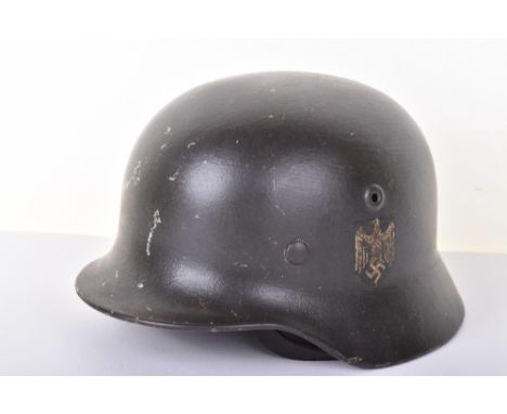 WW2 German Army Steel Combat Helmet of Channel Islands Occupation Interest, good example of a M-40 pattern steel helmet shell