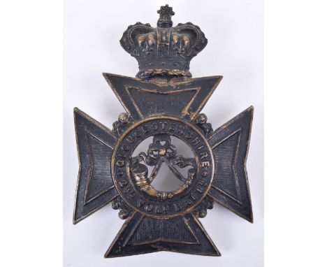 Victorian 2nd Volunteer Battalion Gloucestershire Rifle Volunteer Corps Other Ranks Helmet Plate, blackened crowned Maltese c